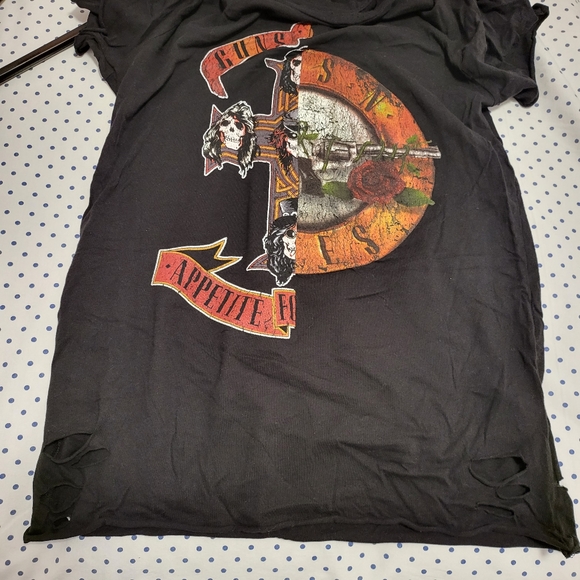 GUN N ROSES Graphic Print Distressed T-Shirt - Picture 5 of 8